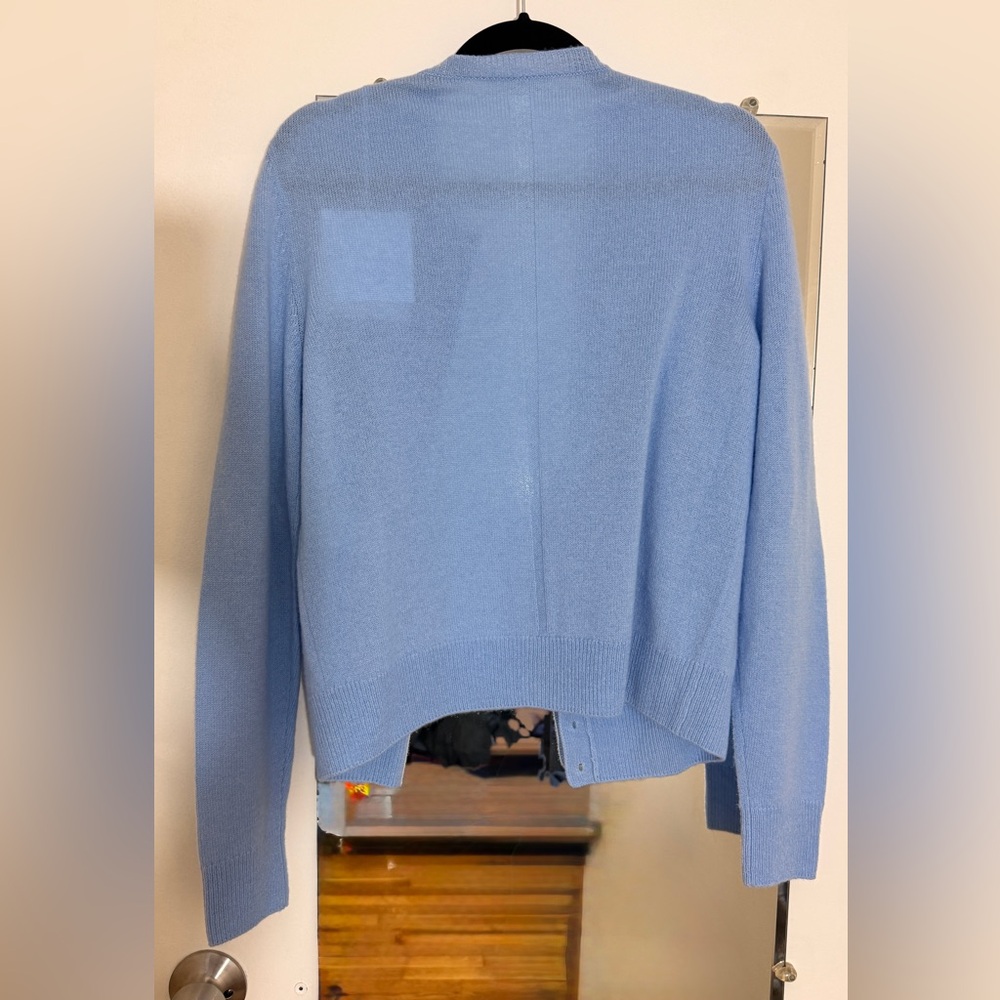NWT THE ROW Annamaria Cashmere Cardigan Blue Medium - Picture 5 of 11